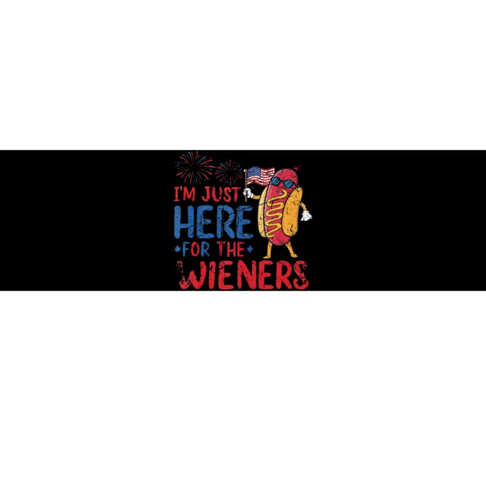 Funny Hot Dog IM Just Here For The Wieners 4th Of July Gift Bumper Sticker