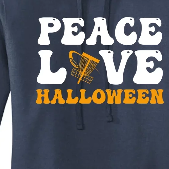 Funny Halloween Disc Golf Costume Peace Love Halloween Great Gift Women's Pullover Hoodie