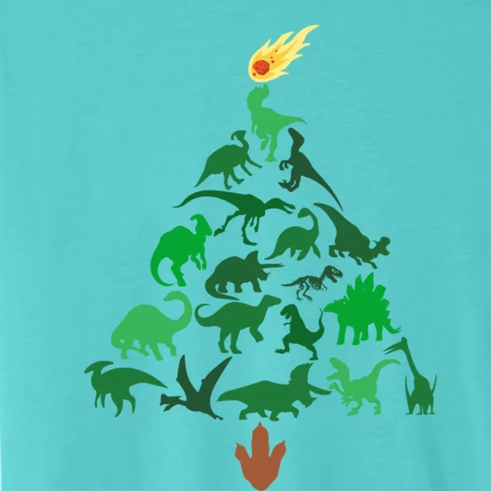 Funny Holyday Dinosaur Merry Christmas Tree Dino Pj Gift ChromaSoft Performance T-Shirt