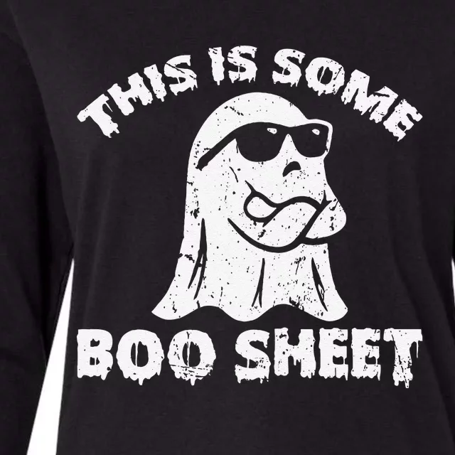 Funny Halloween Design This Is Some Boo Sheet Ghost Retro Womens Cotton Relaxed Long Sleeve T-Shirt