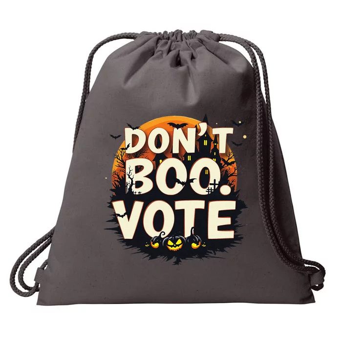 Funny Halloween DonT Boo Vote Spooky Pumpkin Drawstring Bag