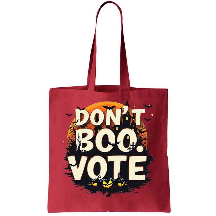 Funny Halloween DonT Boo Vote Spooky Pumpkin Tote Bag