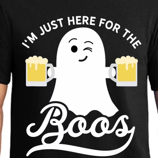 Funny Halloween Drinking Beer IM Just Here For The Boos Pajama Set