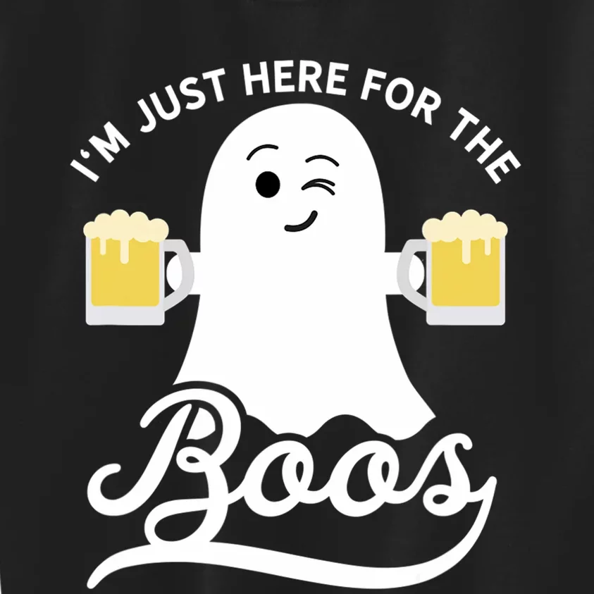 Funny Halloween Drinking Beer IM Just Here For The Boos Kids Sweatshirt