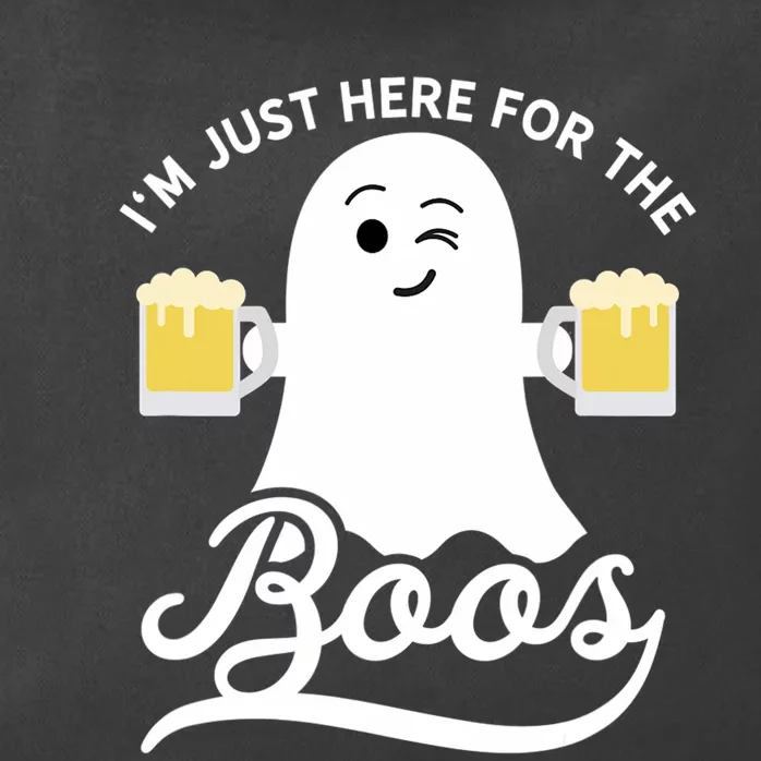 Funny Halloween Drinking Beer IM Just Here For The Boos Zip Tote Bag