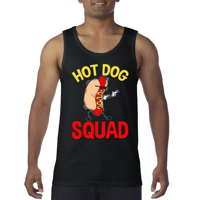 Funny Hot Dog Squad Hot Dog Tank Top