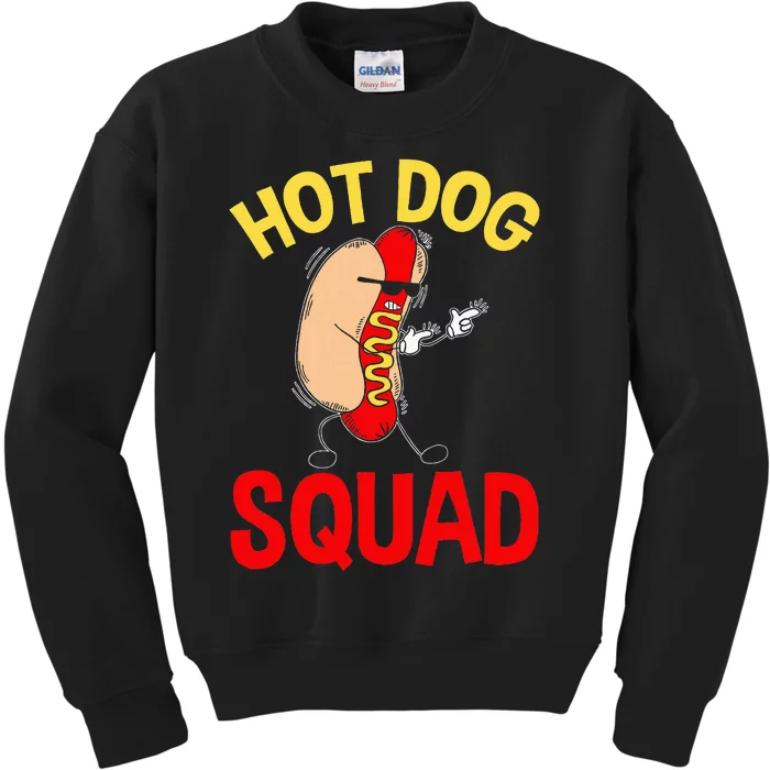 Funny Hot Dog Squad Hot Dog Kids Sweatshirt