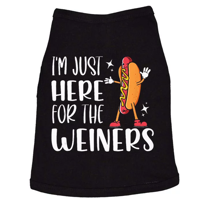 Funny Hot Dog Im Just Here For The Wieners Sausage Lovers Doggie Tank