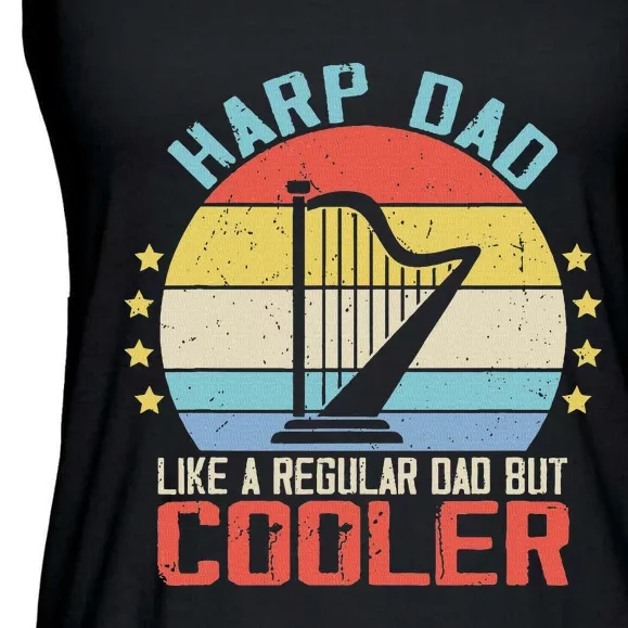 Funny Harpist Dad Like A Regular Dad Ladies Essential Flowy Tank