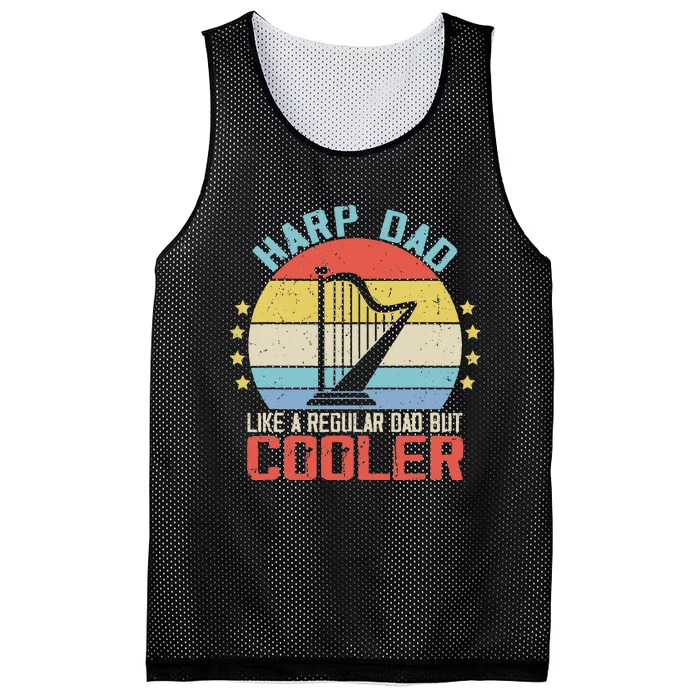 Funny Harpist Dad Like A Regular Dad Mesh Reversible Basketball Jersey Tank