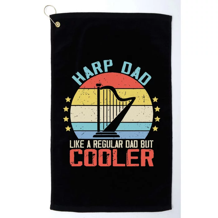 Funny Harpist Dad Like A Regular Dad Platinum Collection Golf Towel