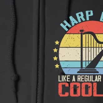 Funny Harpist Dad Like A Regular Dad Full Zip Hoodie