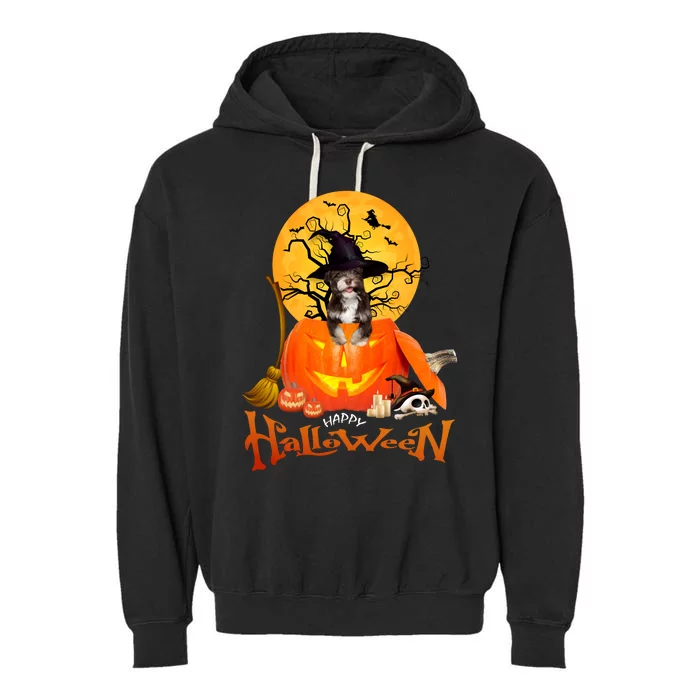 Funny Havanese Dog Spooky Halloween Garment-Dyed Fleece Hoodie