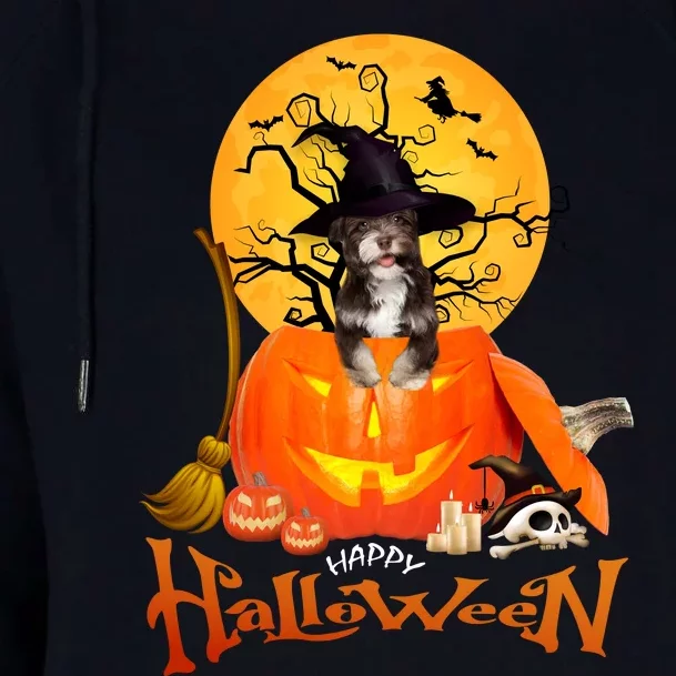 Funny Havanese Dog Spooky Halloween Womens Funnel Neck Pullover Hood