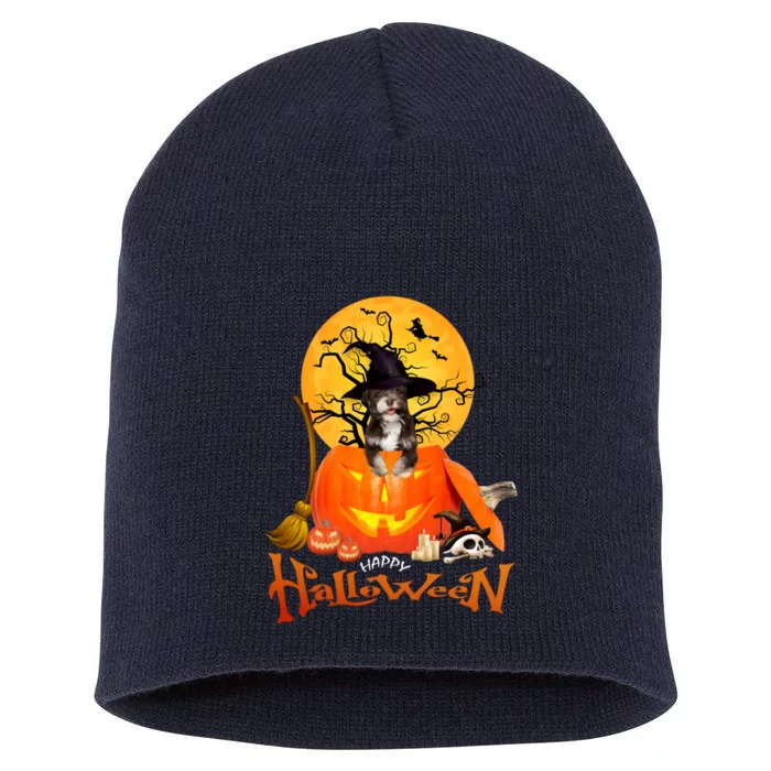 Funny Havanese Dog Spooky Halloween Short Acrylic Beanie