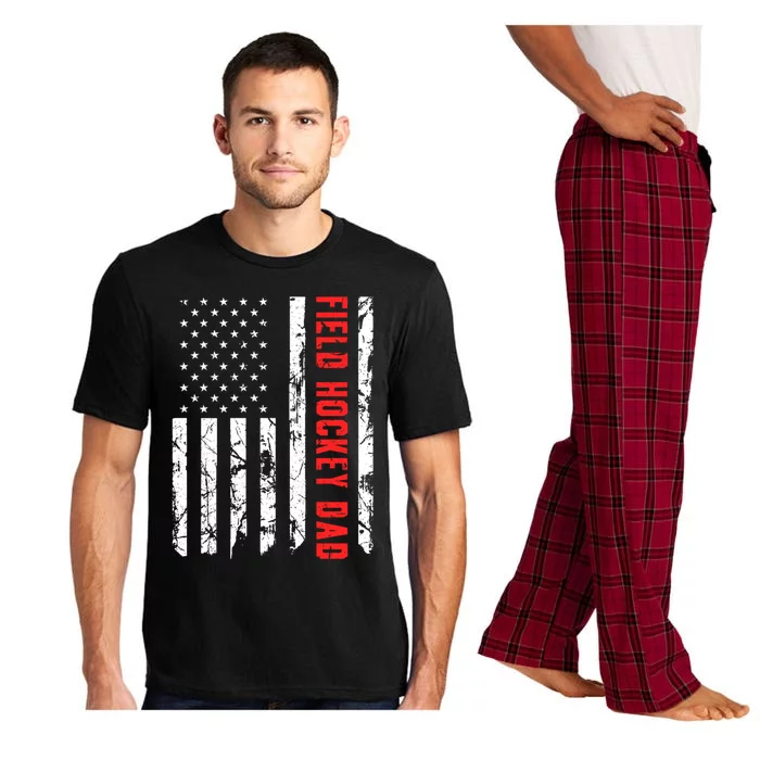 Field Hockey Dad American Flag Patriotic Hockey Player Gift Pajama Set