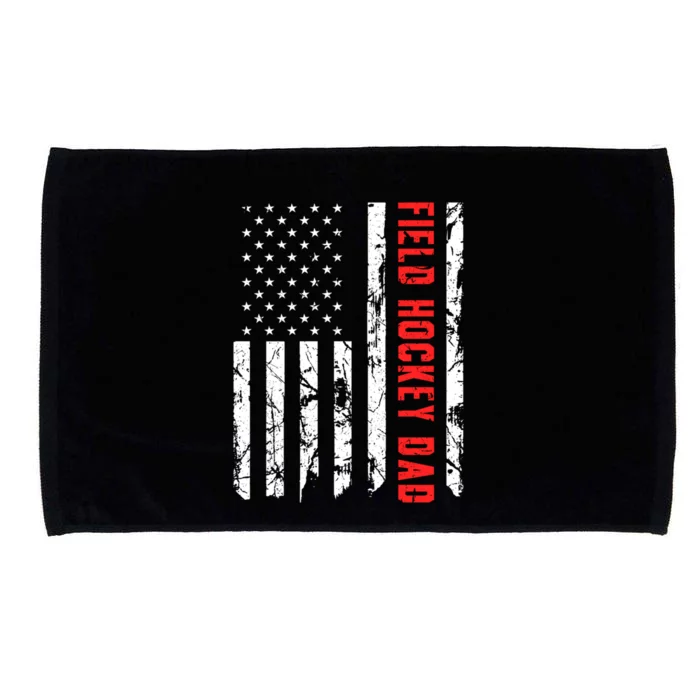 Field Hockey Dad American Flag Patriotic Hockey Player Gift Microfiber Hand Towel