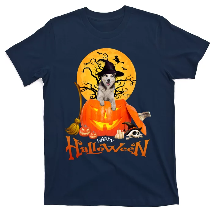 Funny Husky Dog Spooky Halloween T-Shirt