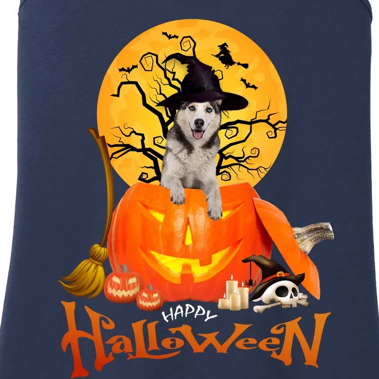 Funny Husky Dog Spooky Halloween Ladies Essential Tank