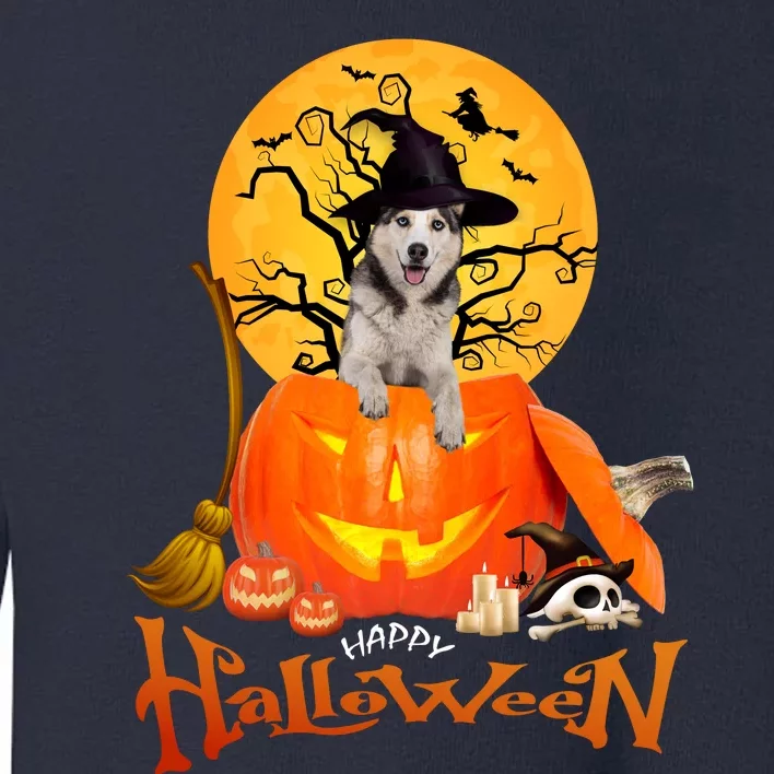 Funny Husky Dog Spooky Halloween Toddler Sweatshirt