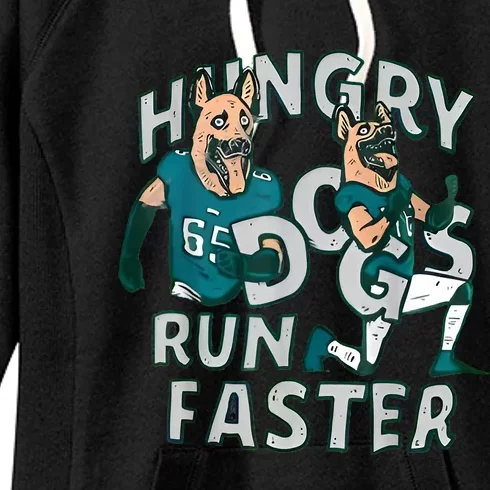 Funny Hungry Dogs Run Faster Women's Fleece Hoodie