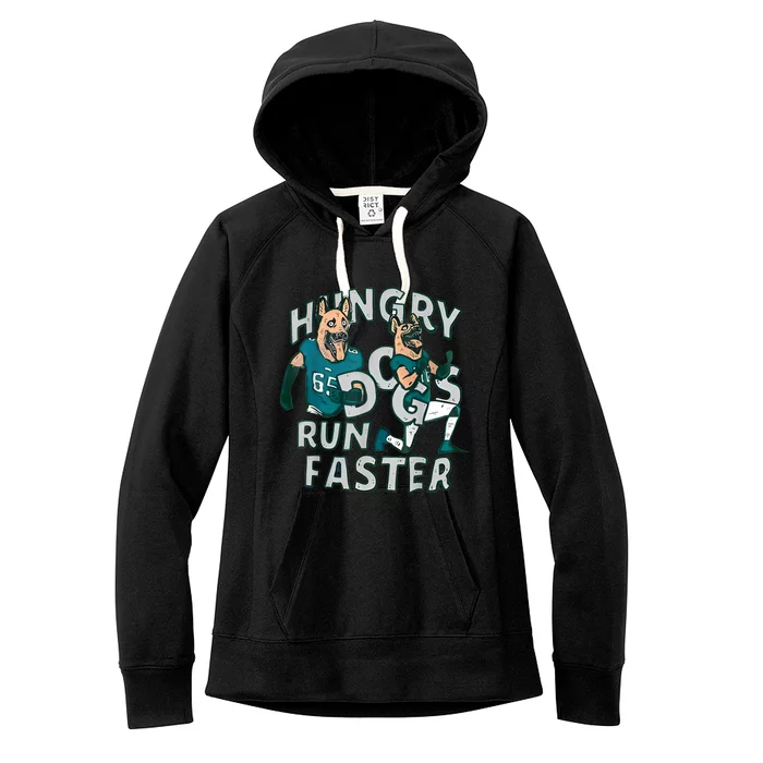 Funny Hungry Dogs Run Faster Women's Fleece Hoodie