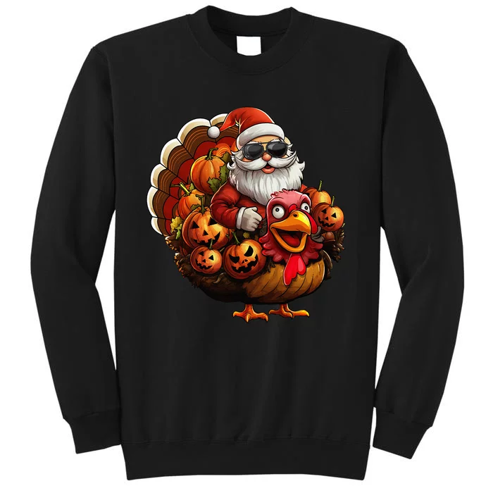 Festive Holiday Decorations Santa Turkey Pumpkin Sweatshirt