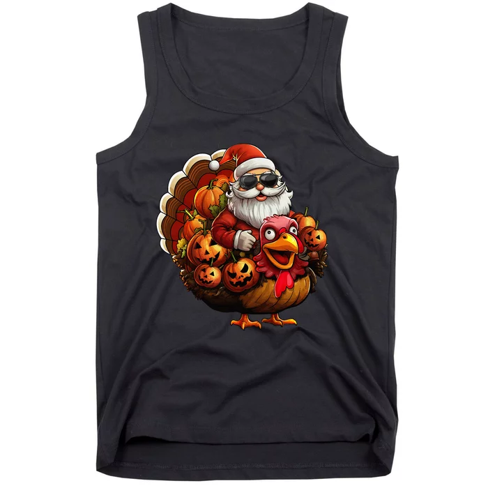 Festive Holiday Decorations Santa Turkey Pumpkin Tank Top