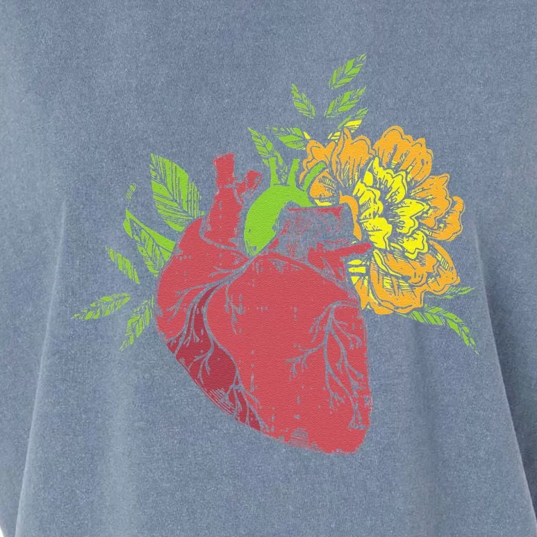 Floral Heart Earth Day Love Recycle Pro Environment Gift Garment-Dyed Women's Muscle Tee