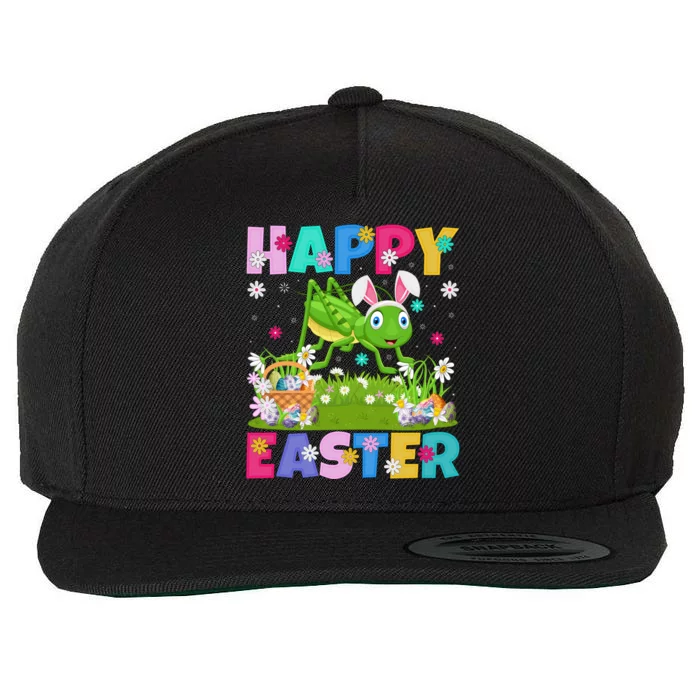 Funny Happy Easter Bunny Grasshopper Easter Sunday Gift Wool Snapback Cap