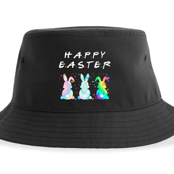 Friends Happy Easter Colorful Bunnies Sustainable Bucket Hat