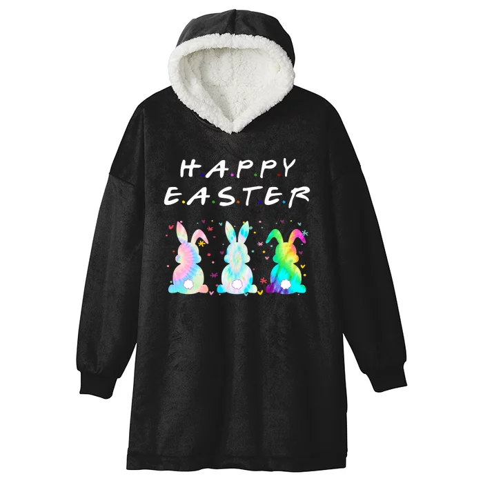 Friends Happy Easter Colorful Bunnies Hooded Wearable Blanket