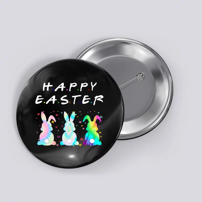 Friends Happy Easter Colorful Bunnies Button