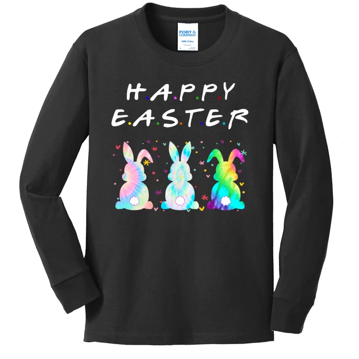 Friends Happy Easter Colorful Bunnies Kids Long Sleeve Shirt