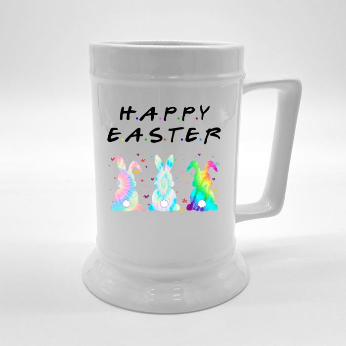 Friends Happy Easter Colorful Bunnies Front & Back Beer Stein