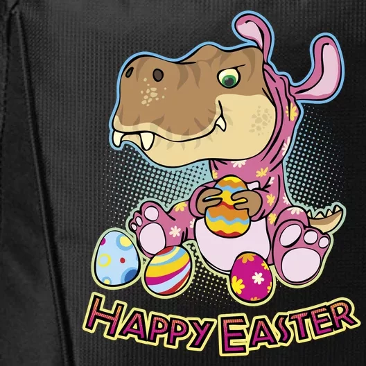 Funny Happy Easter Dinosaur Easter Bunny Costume City Backpack