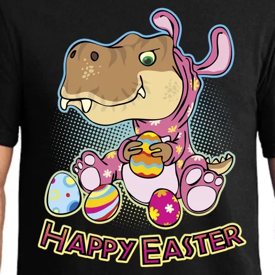 Funny Happy Easter Dinosaur Easter Bunny Costume Pajama Set