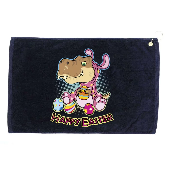 Funny Happy Easter Dinosaur Easter Bunny Costume Grommeted Golf Towel