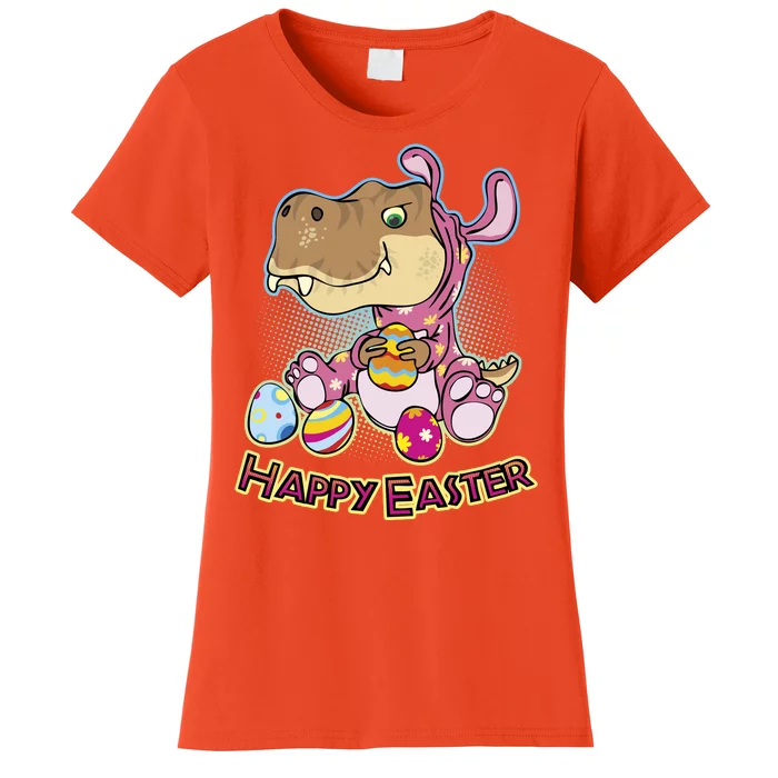 Funny Happy Easter Dinosaur Easter Bunny Costume Women's T-Shirt