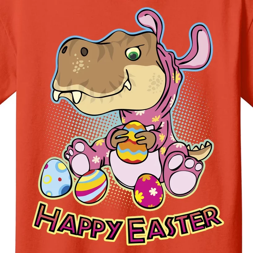 Funny Happy Easter Dinosaur Easter Bunny Costume Kids T-Shirt