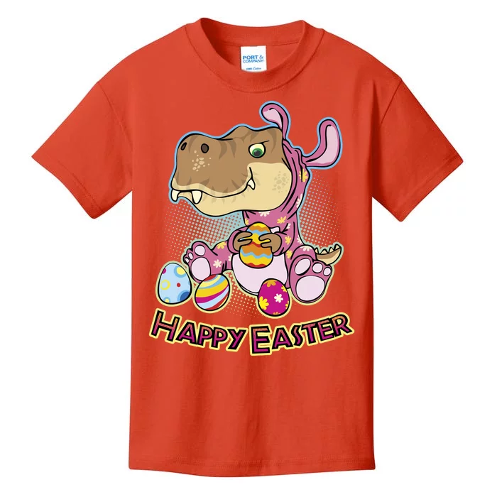 Funny Happy Easter Dinosaur Easter Bunny Costume Kids T-Shirt