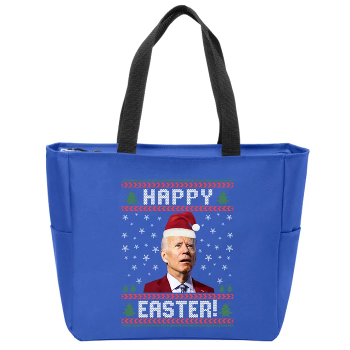 Funny Happy Easter Ugly Christmas Sweater Meaningful Gift Zip Tote Bag