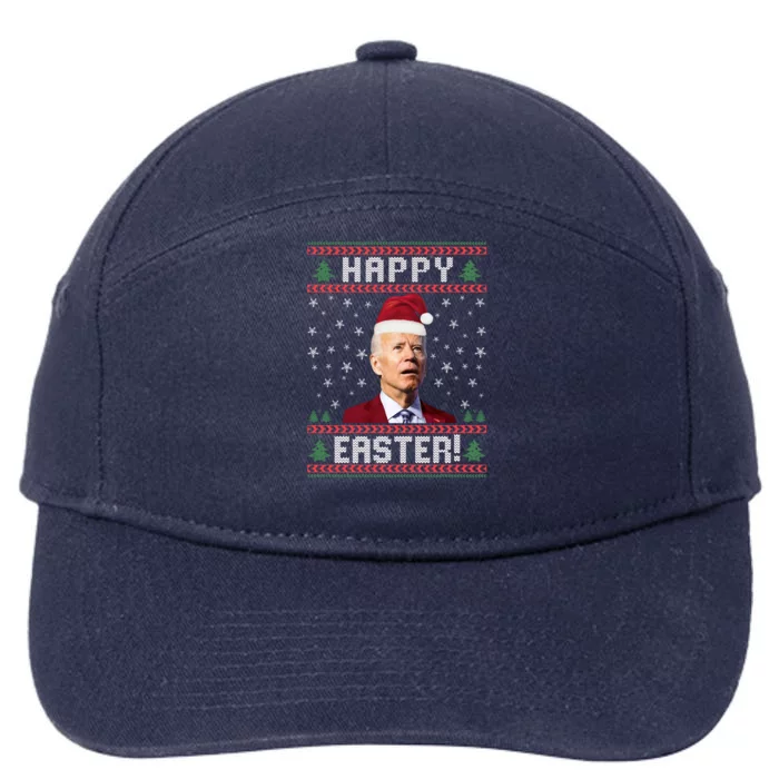 Funny Happy Easter Ugly Christmas Sweater Meaningful Gift 7-Panel Snapback Hat