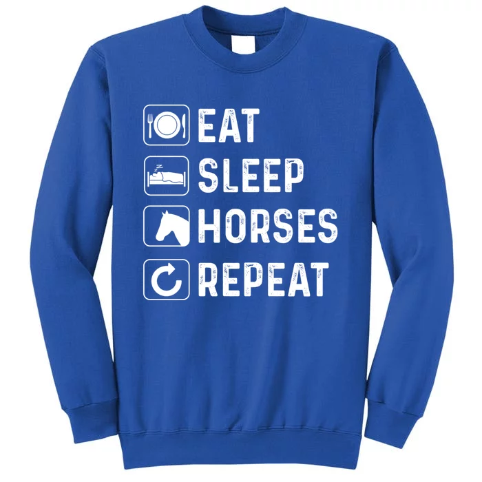 Funny Horse Eat Sleep Horses Horseback Riding Horse Gift Tall Sweatshirt