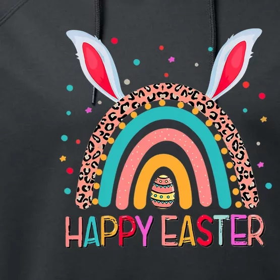 Funny Happy Easter Y'all Rainbow Funny Gnome Performance Fleece Hoodie