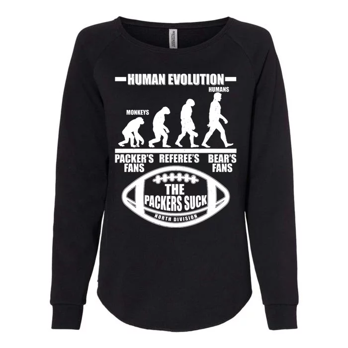 Funny Human Evolution Football Fan Womens California Wash Sweatshirt