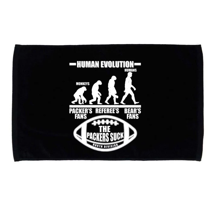 Funny Human Evolution Football Fan Microfiber Hand Towel