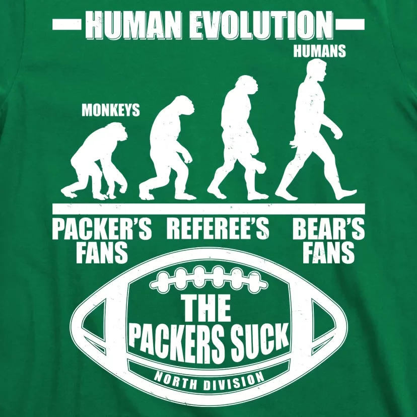 Funny Human Evolution Football Fan T-Shirt