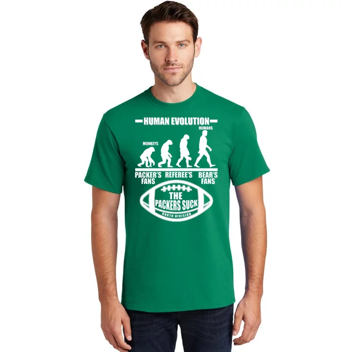 Funny Human Evolution Football Fan Tall T-Shirt