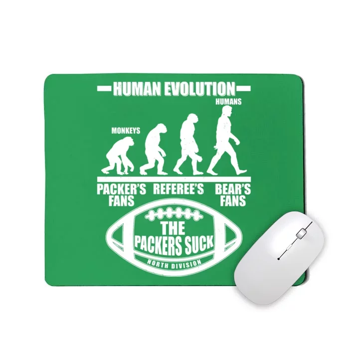 Funny Human Evolution Football Fan Mousepad